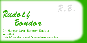 rudolf bondor business card